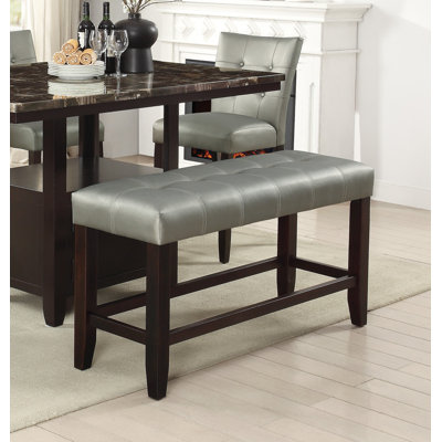 Faux Leather Upholstered Counter Height Bench by Lark Manor