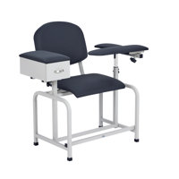 500 lbs. Adjustable Antimicrobial Bariatric Padded Phlebotomy Blood Drawing Chair with Drawer by Viva Comfort