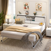 Barn Door Twin Daybeds With Pop Up Trundle With Charging Station, With Storage Headboards by Gracie Oaks