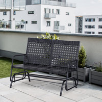 Person Wicker Glider Bench Rocking Chair by Latitude Run