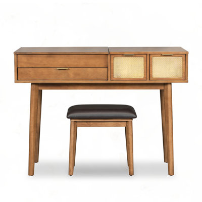 43.3" Classic Wood Makeup Vanity Set by Corrigan Studio