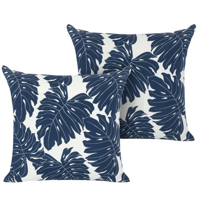 Outdoor Patio Throw Pillows 17.3’’ X 17.3’’ X 6.5’’ Set Of 2 Throw Pillows With Inners Outside Bench Chair Decorative Cushions For Swing Deep Seat Bed by Bay Isle Home