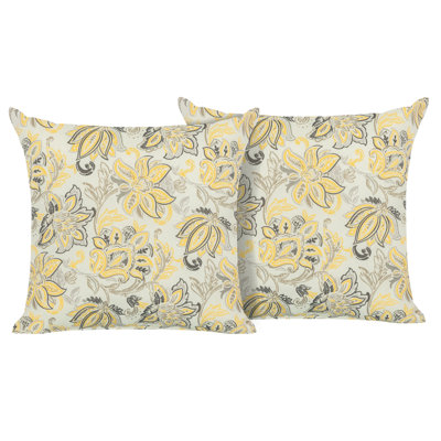 Outdoor Patio Throw Pillows 17.3’’ X 17.3’’ X 6.5’’ Set Of 2 Throw Pillows With Inners Outside Bench Chair Decorative Cushions For Swing Deep Seat Bed by Bay Isle Home