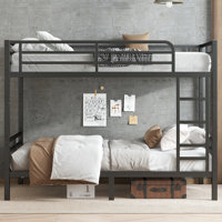 Metal Bunk Bed for Teens and Adults,Space-Saving/Noise Reduced/No Box Spring Needed, Black by Isabelle & Max