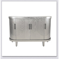 Modern Curved Sideboard 47.2-Inch Decorative Storage Cabinet Wooden Console Table Coffee by Mercer41