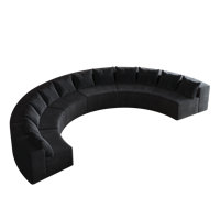 Lennon Semi-Circular Corduroy Sectional Sofa with 12 Pillows