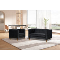 Jacqueline 2 pc Loveseat and Arm Chair set by Mercer41