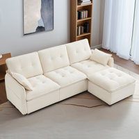 96.5” Wide Cloud-like Chenille Sectional Loveseat Sofa With Ottoman – Modern & Cozy Seating by Latitude Run
