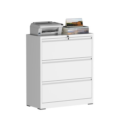 35.43"W 3 Drawer Metal Lateral Filing Cabinet for Home Office - A4/Letter/Legal Size by Ebern Designs