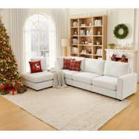 Daneka 100" L-Shaped Sectional Couch with Reversible Chaise, Modern Deep 3-Seater Corner Sofa, Comfy Chenille Cloud Couches by Latitude Run