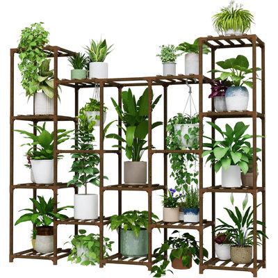 Large Hanging Plant Stand. Indoor Tall Shelf with 14 Pot Capacity, Perfect for Patio, Balcony, Garden by Latitude Run