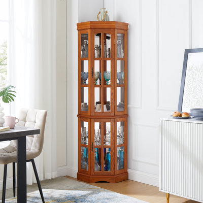 5-Shelf Lighted Corner Curio, (Bulb Not Included) by Winston Porter