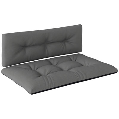 2 Seater Pallet Cushions Outdoor 3.9 in. Thick Replacement Pallet Sofa Cushions, Tufted Replacement Pads for Garden, Patio by Ebern Designs