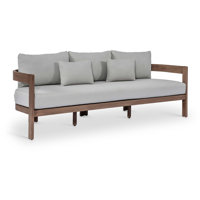 Glenmore 86.75" Water Resistant Fabric Upholstered Outdoor Patio Sofa with Protective Cover Included by Latitude Run