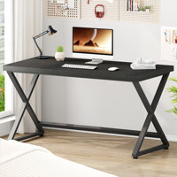 Writing Desk,Industrial Wood Metal Work Desk for Writing Study by Latitude Run