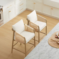 Modern Wood & Rope-Woven Counter Stool by George Oliver