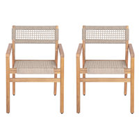 Shepard Mid-Century Modern Patio Acacia Wood Dining Chairs by George Oliver