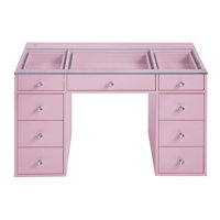 Impressions Vanity Slaystation Kids Vanity Table With Integrated LED Strip Light Tabletop, Faux Crystal Luxe Knobs 7 Storage Drawer Units, Edge To Edg by Latitude Run