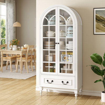 67" Tall Arched Display Cabinet by Charlton Home