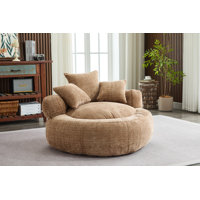 Foam Bean Bag Chairs For Adults/Teens With Filling,Bean Bag Lazy Sofa With Ultra Soft Chenille Cover,Round Bean Bag,Indoor & Outdoor
