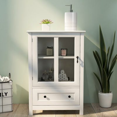 China Cabinet Curio Cabinet Buffet Storage Cabinet With Single Glass Doors Display Cabinet by Lark Manor
