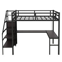 Metal Loft Bed With Integrated Desk And Wardrobe by Isabelle & Max