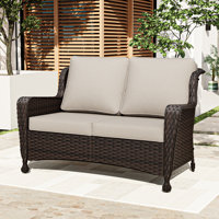 Wicker Outdoor Patio Loveseat by Charlton Home
