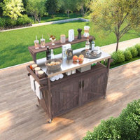 Outdoor Kitchen Island with Stainless Steel Top by Gracie Oaks
