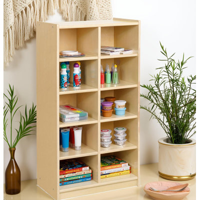 Wood 10-cube Storage Organizer, Wooden Storage Cabinet Display Shelf. by Latitude Run