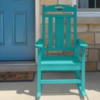 HDPE Rocking Adirondack Chair Rocking Fire Pit Chairs Patio Rocker Chair by Winston Porter