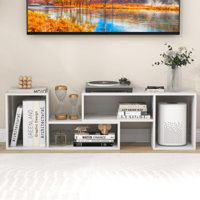 2 Pieces Adjustable TV Stand for TVs up to 55 Inch with Storage Cubes by Ebern Designs