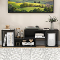 2 Pieces Adjustable TV Stand for TVs up to 55 Inch with Storage Cubes by Ebern Designs