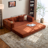 Kaveri Convertible Sofa Bed - Foldable Floor Couch with Teddy Foam - Modular Sectional for Living Room, Bedroom, Studio - Compression Sofa in Box by Wrought Studio