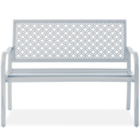 2-Person Outdoor Metal Bench with Geometric Backrest, 790lb Capacity, for Garden, Patio, and Entryway by Red Barrel Studio