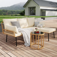 3 Pieces Outdoor Wicker Patio Conversation Bistro Set by Corrigan Studio