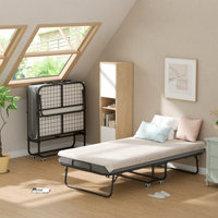 Folding Bed With Mattress,portable Rollaway Guest Bed With 5-inch Memory Foam Mattress - Space-saving Foldable Design For Easy Storage by Ebern Designs