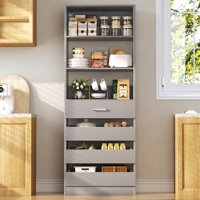 80"H Pantry Cabinet with Adjustable Shelves and Drawers by Ebern Designs