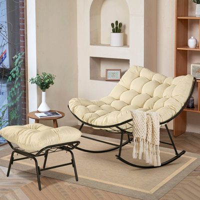 Outdoor Rocker Chairs With Cushions And Ottomans