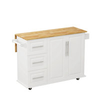 Kitchen Storage Kitchen Island Cart With 2 Door Cabinet And Three Drawers,43.31 Inch Width With Spice Rack,Towel Rack by Red Barrel Studio