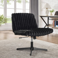 Blynn Adjustable Swivel Criss Cross Chair, Wide Seat Office Chair Vanity Chair by Mercer41
