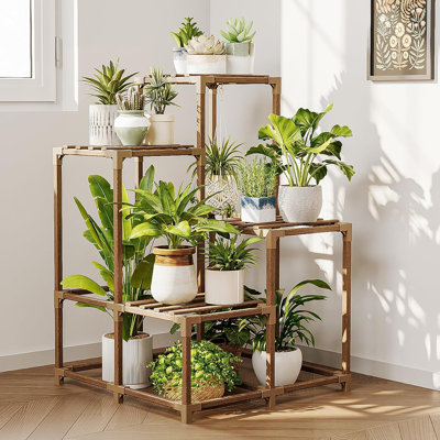 Versatile Corner Plant Stand,Indoor/Outdoor Shelf for Multiple Plants by Arlmont & Co.