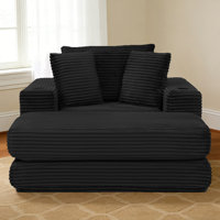 Masir 54.40" Oversized Lounge Chair Indoor Sleeper Chair with Movable Ottoman, Comfy Corduroy. by Latitude Run