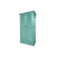 Farmhouse Extra Wide Solid Wood Armoire Wardrobe with shutter doors by Canora Grey