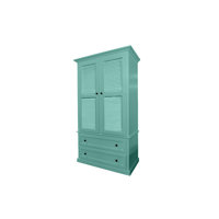 Oak Extra Wide Solid Wood Wardrobe with shutter doors by Red Barrel Studio