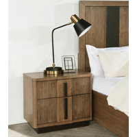 Ingileif 2-drawer Nightstand Bedside Table Ash Brown by Lark Manor