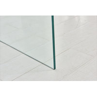 Transparent End Table,Tempered Clear Bent Glass SideTable by Brayden Studio
