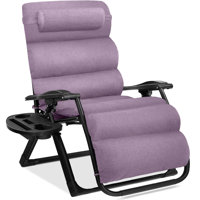 Oversized Zero Gravity Chair, Folding Recliner W/ Removable Cushion, Side Tray by Latitude Run