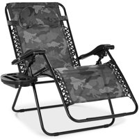 Oversized Zero Gravity Chair, Folding Outdoor Patio Recliner W/ Cup Holder - Camouflage