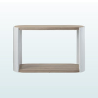 Wythe Sofa Table in High Gloss White & Oak by Latitude Run