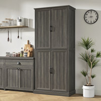 71" Tall Kitchen Pantry Cabinet, Tall Storage Cabinet With 4 Doors And Adjustable Shelves For Kitchen, Dining Room, Living Room, Bathroom by Red Barrel Studio